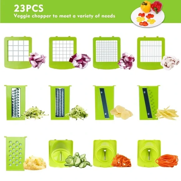 EUC Multi-Functional Kitchen Tools Vegetable Chopper & Slicer Dicer w/ Container - Picture 4 of 8